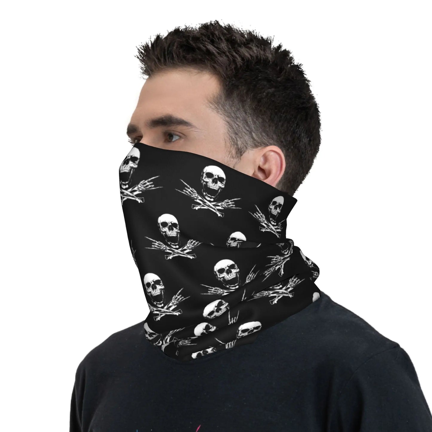 Rock & Skull Graphic Tube Bandana Neck Gaiter – Unisex Face Cover & Balaclava | 24 Designs