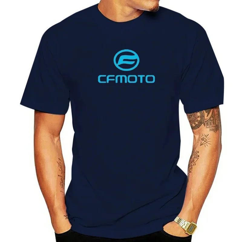Motorcycle Graphic Cotton T-Shirt – Oversized Casual Tee for Riders