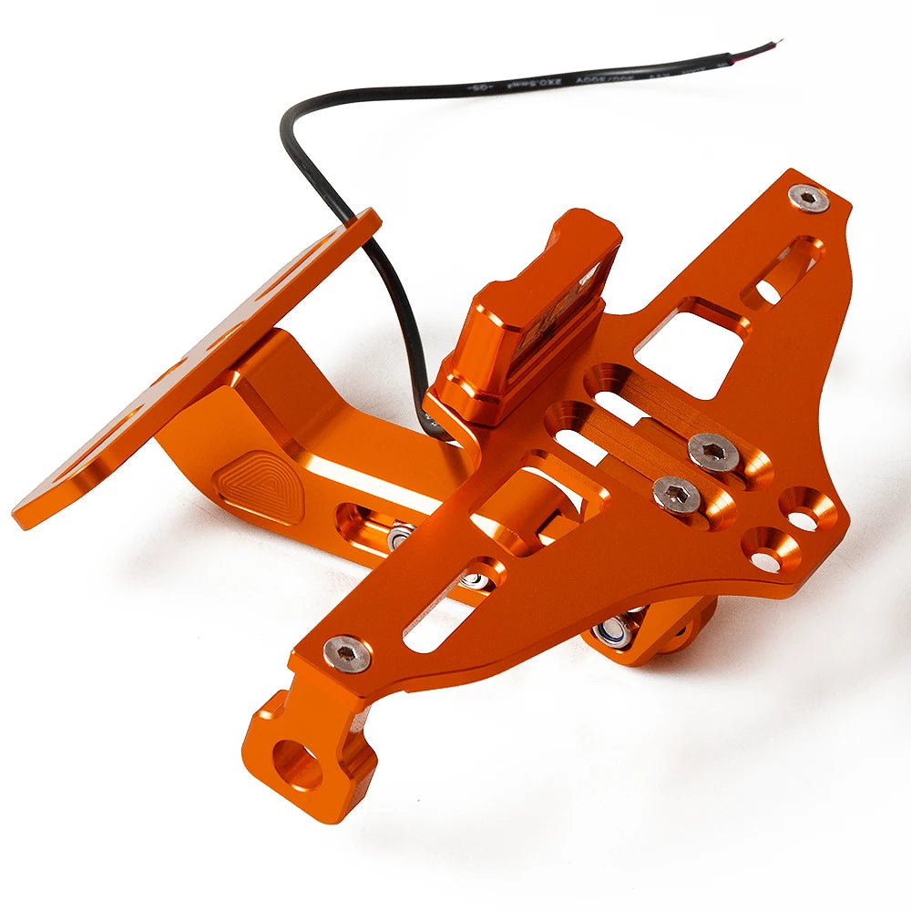 CNC Aluminum Motorcycle License Plate Frame with LED Light – Universal Fit