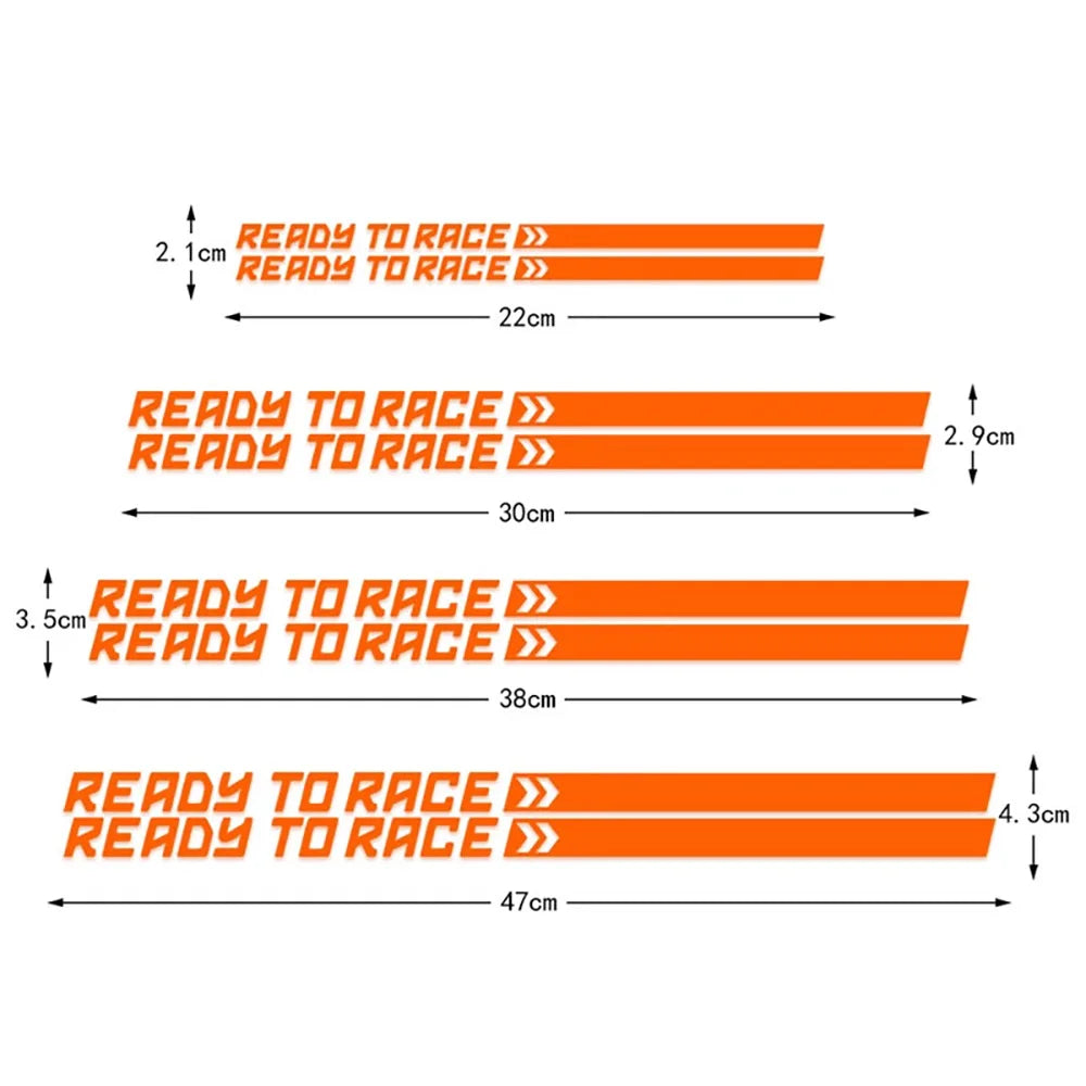 Ready to Race Motorcycle Decal Sticker – 22cm | 4 Colors
