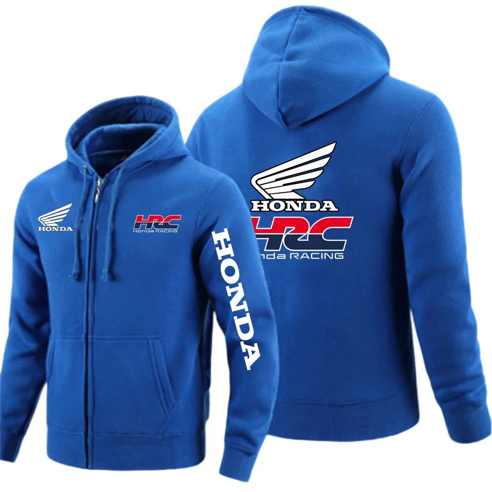 Honda Racing HRC Zip-Up Hoodie – Slim Fit Cotton Sweatshirt