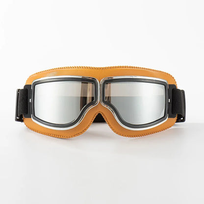 Retro Leather Motorcycle Goggles – Vintage Windproof Riding Glasses