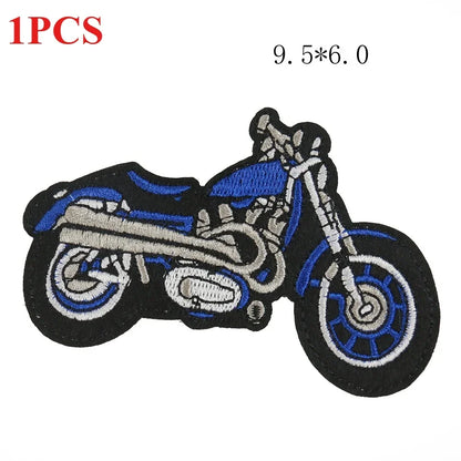 Motorcycle Punk Embroidered Patch – Cartoon Biker Clothing Accessory