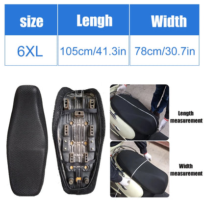3D Mesh Motorcycle Seat Cover – Breathable Anti-Slip Cushion S-6XL
