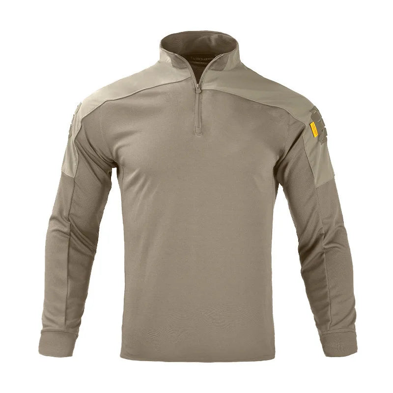 Men's Tactical Long Sleeve Shirt 1/4 Zip Quick-Dry Combat Top