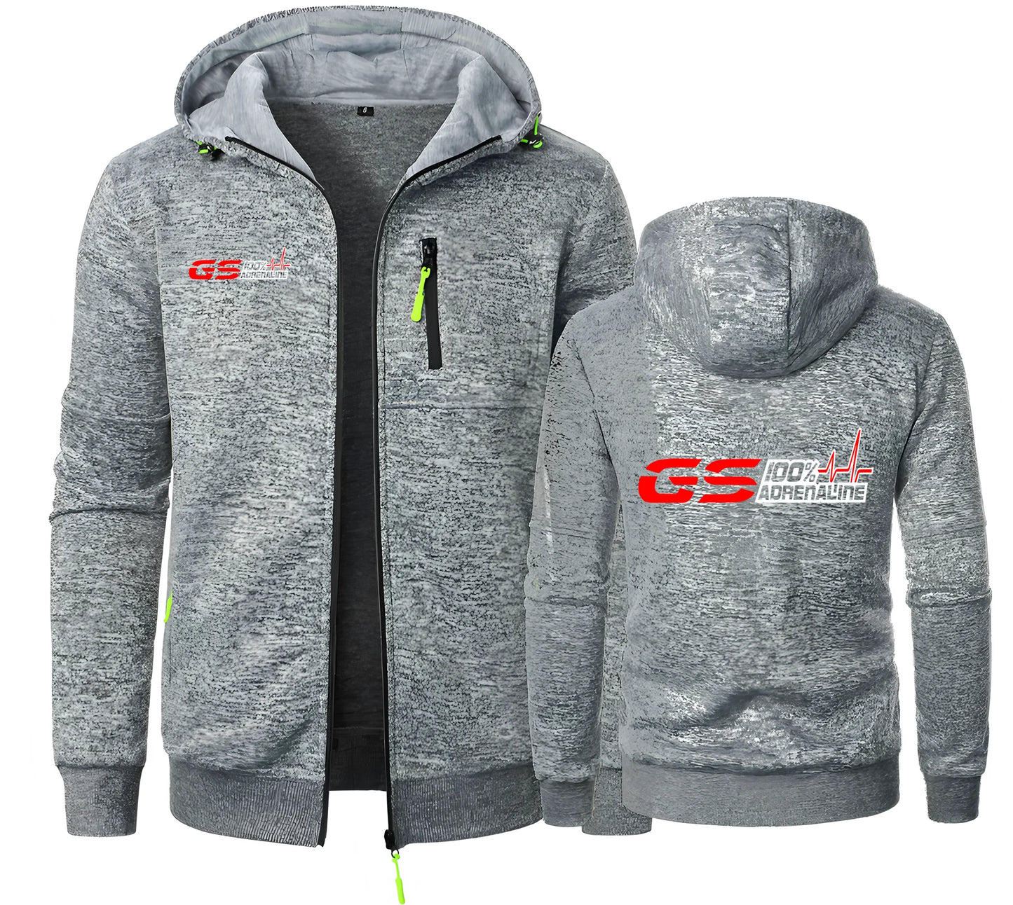 Moto Biker Fleece Zip Hoodie – Full-Zip Rider Sweatshirt Jacket
