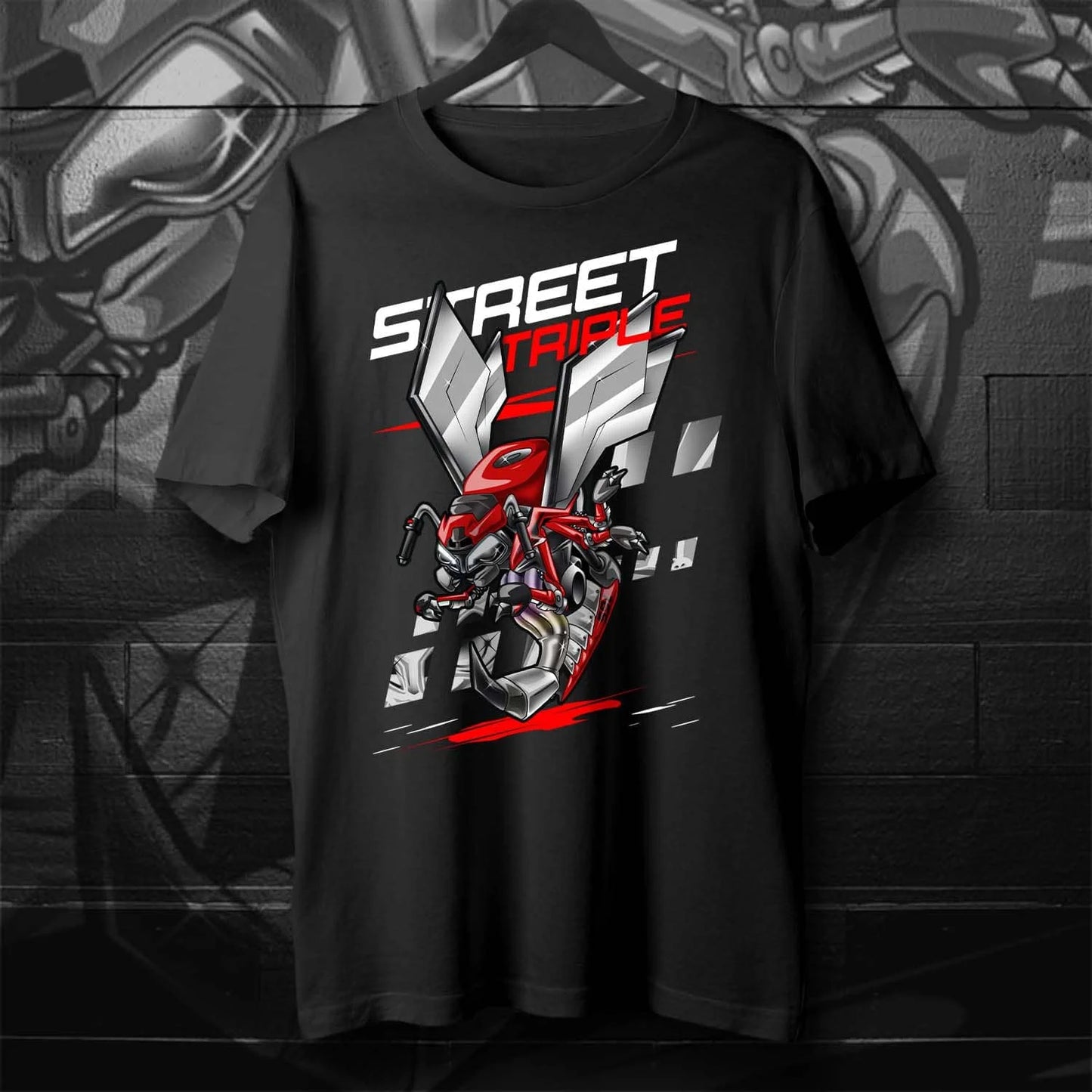Motorcycle Wasp Graphic T-Shirt – 100% Cotton Moto Tee