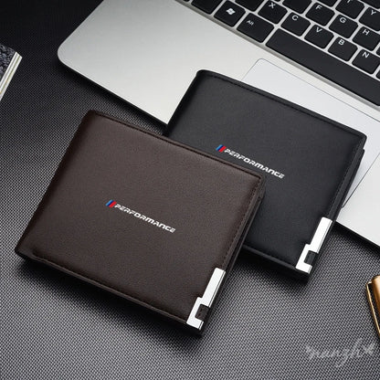 Performance Men's Leather Wallet – Slim Card Holder with Metal Clip