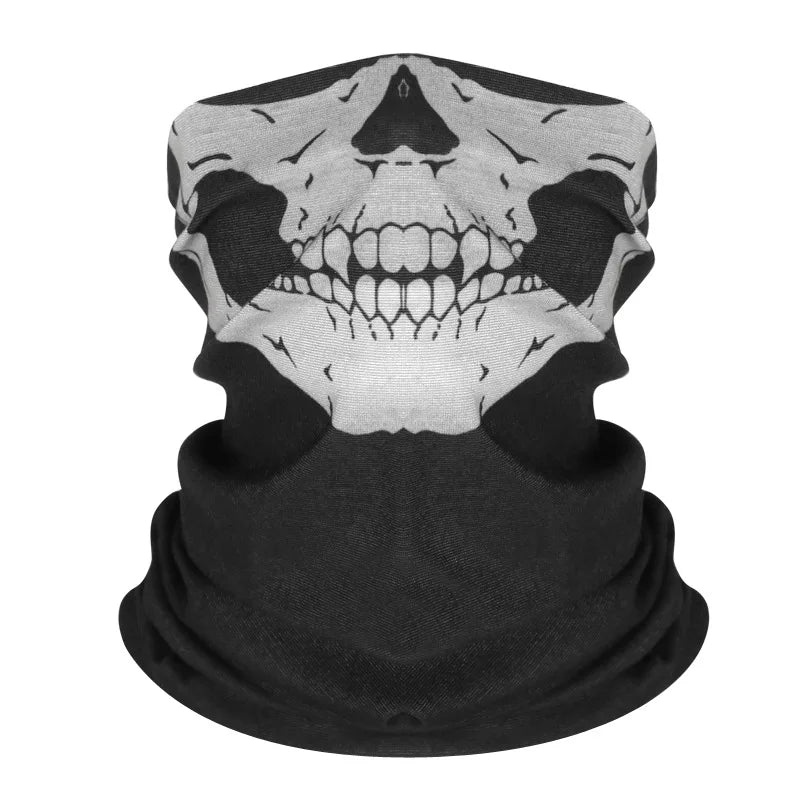 Skull Face Bandana Neck Gaiter – Breathable Outdoor Headwear for Cycling & Moto