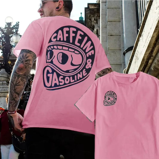 Caffeine & Gasoline Skull Helmet Graphic T-Shirt – Moto Culture Tee