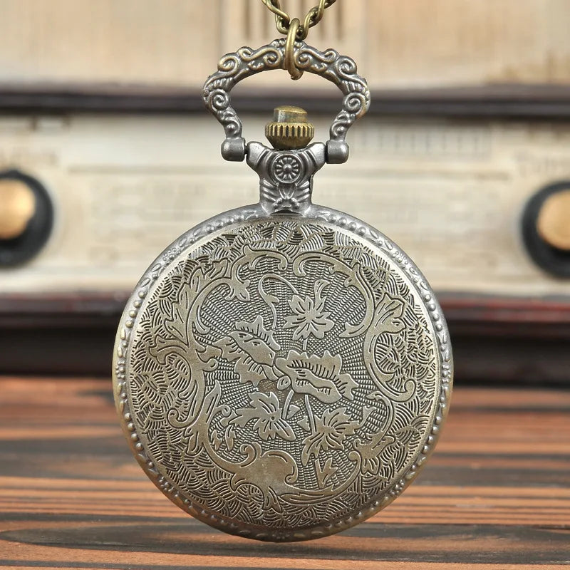 Motorcycle Relief Quartz Pocket Watch — Necklace Chain Included