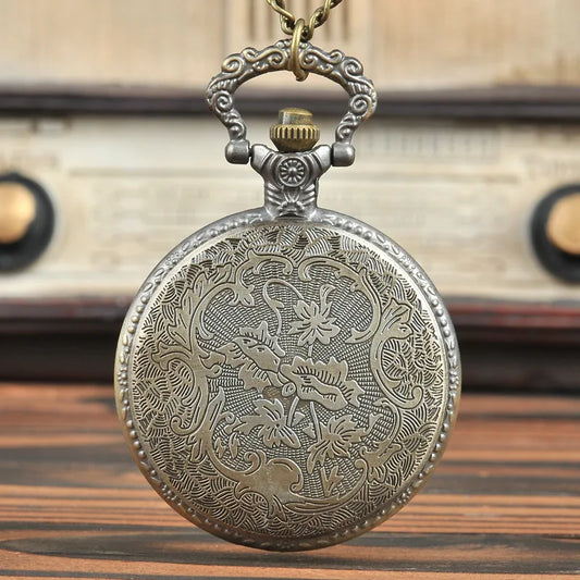 Motorcycle Relief Quartz Pocket Watch — Necklace Chain Included