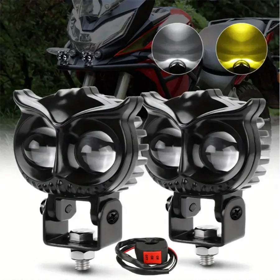 12V Dual-Color Motorcycle LED Fog Light