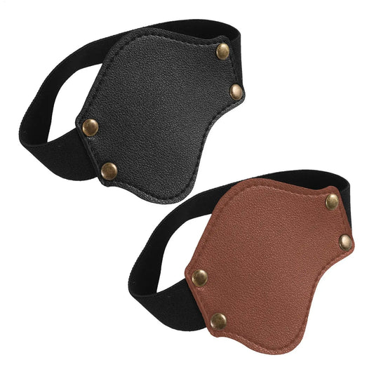Leather Gear Shift Pad – Motorcycle Shoe Protector with Elastic Ankle Strap
