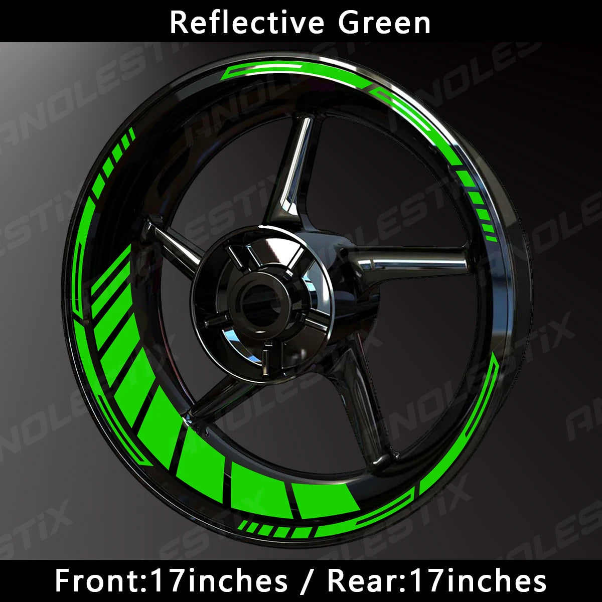 Reflective Motorcycle Wheel Rim Stickers – 17 Inch Hub Decals