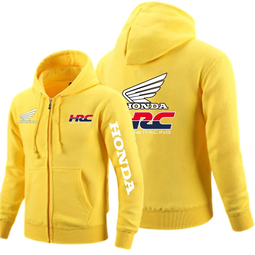 Honda Racing HRC Zip-Up Hoodie – Slim Fit Cotton Sweatshirt