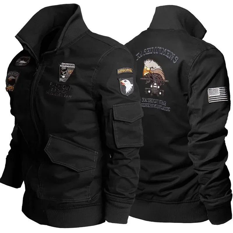 Tactical Military Bomber Jacket – Men's Multi-Pocket Cargo Coat