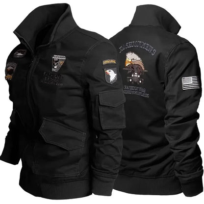 Tactical Military Bomber Jacket – Men's Multi-Pocket Cargo Coat