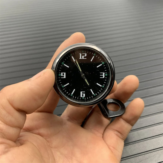Motorcycle Handlebar Clock — Waterproof Luminous Mirror Base Mount