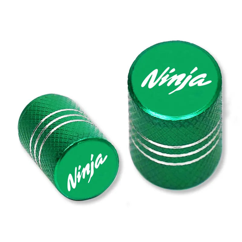 CNC Aluminum Motorcycle Tire Valve Stem Caps – Ninja Logo | 2PCS
