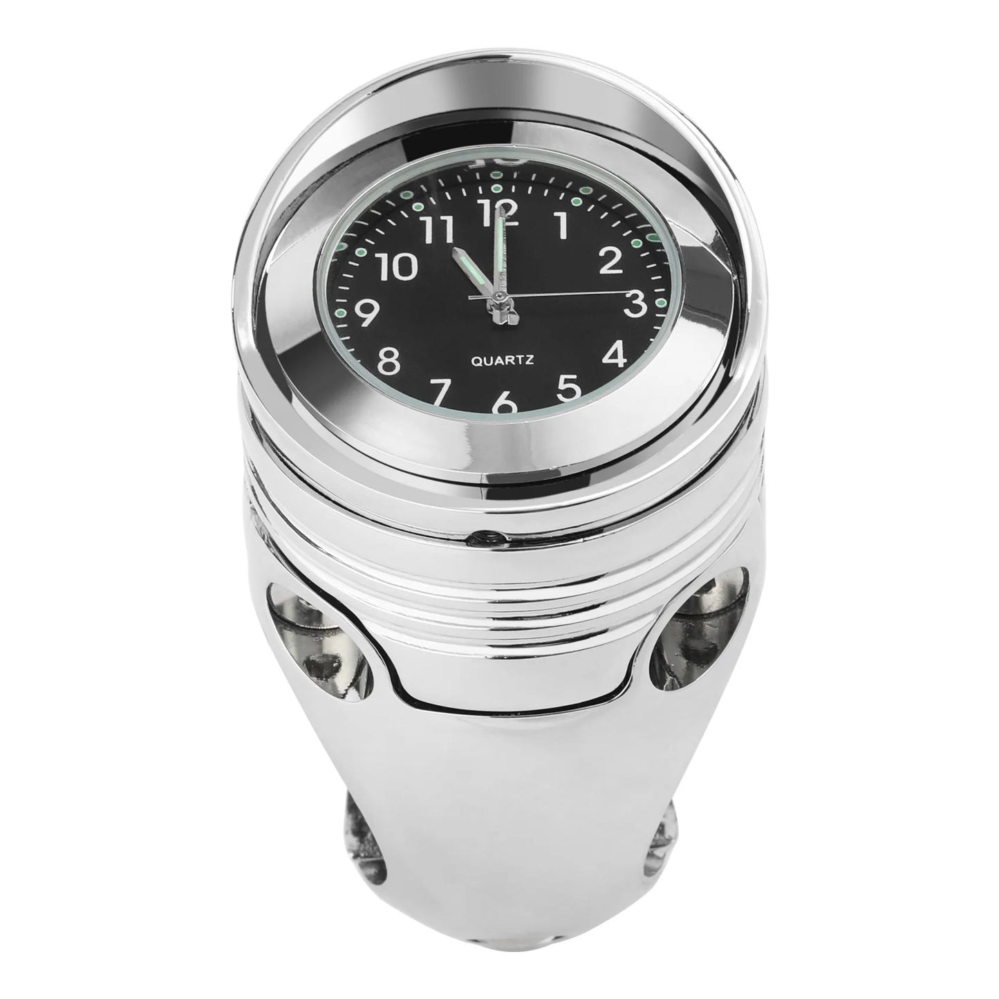Chrome Handlebar Mount Clock — Billet Aluminum, 1-1/4" Fit