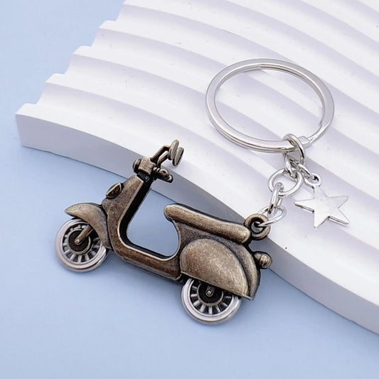 Motorcycle Retro Metal Keychain