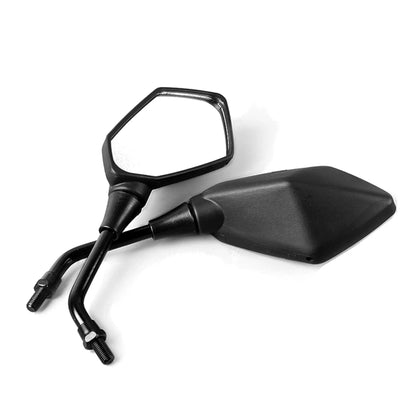 Universal Motorcycle Rearview Mirrors — 10mm Thread | ABS + Steel | Carbon Fiber & Black