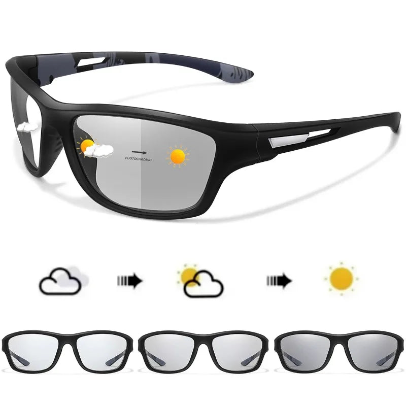 Photochromic Sport Sunglasses – UV400 Auto-Darkening Riding Eyewear