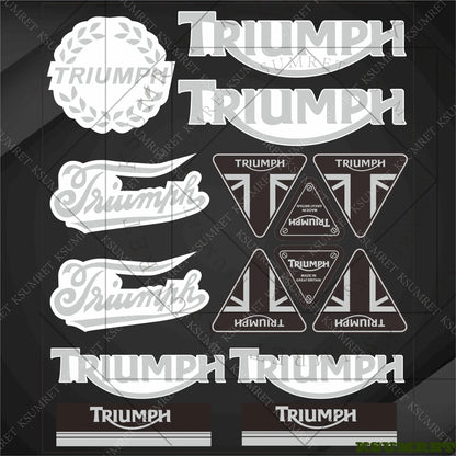 Vinyl Motorcycle Emblem Sticker Set – Reflective Decals for Tank & Helmet