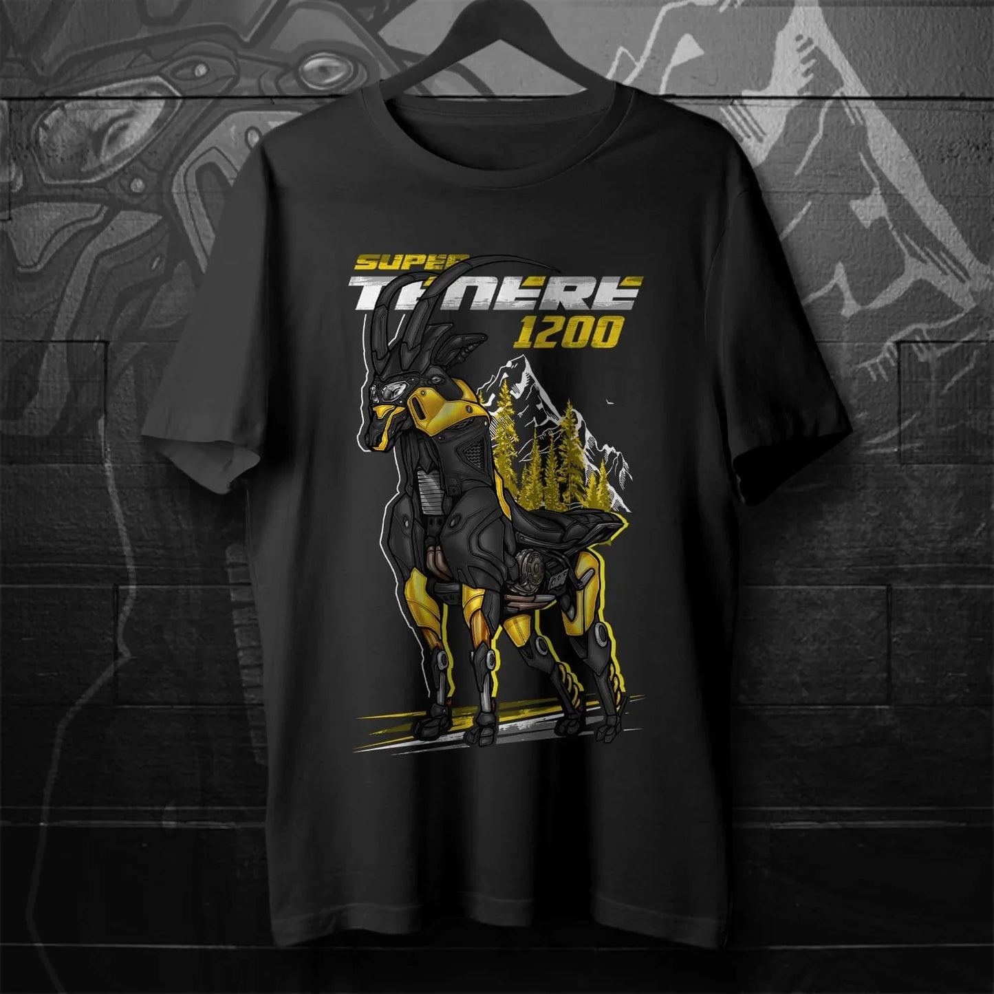 Adventure Motorcycle Graphic T-Shirt – Cyberpunk Antelope Moto Tee