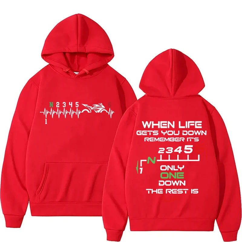 Motorcycle Gear Shift Heartbeat Hoodie – Rider Pullover