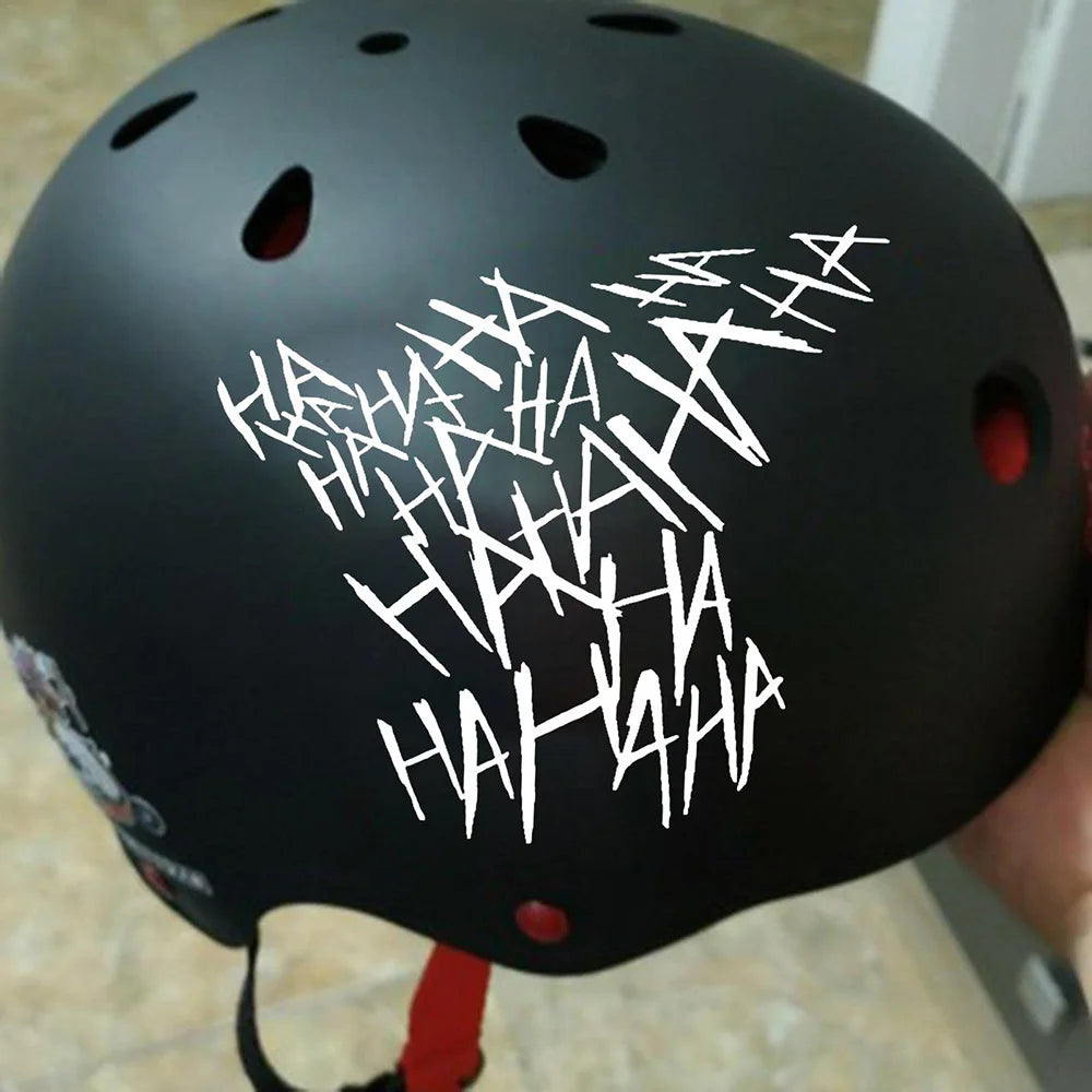 HAHAHA Funny Vinyl Decal – Motorcycle Helmet & Car Sticker