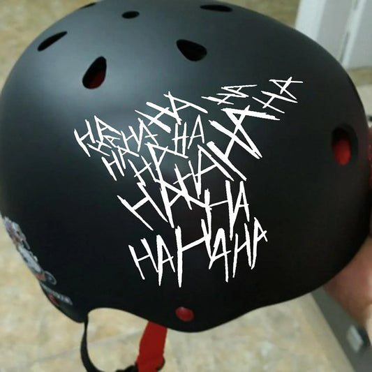 HAHAHA Funny Vinyl Decal – Motorcycle Helmet & Car Sticker