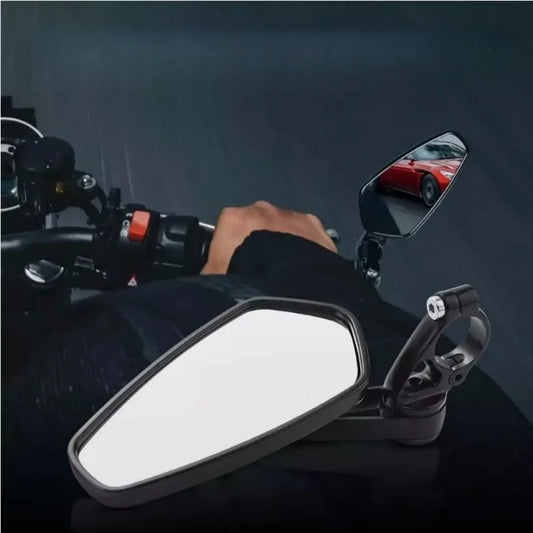CNC Retro Motorcycle Handlebar Mirrors 22mm – Wide Angle Pair