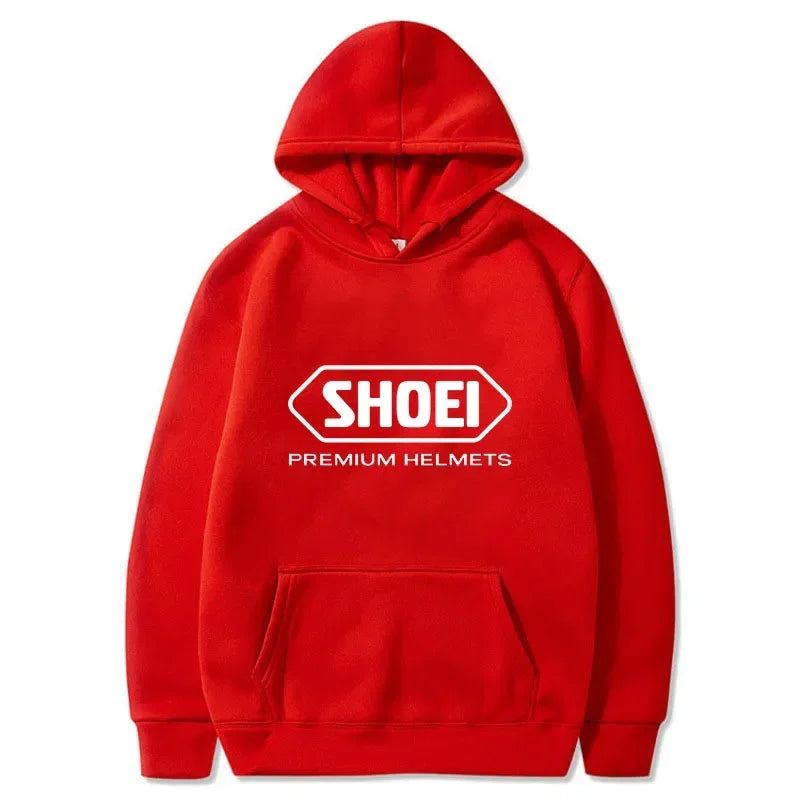 Helmet Print Motorcycle Hoodie – Long Sleeve Pullover for Riders