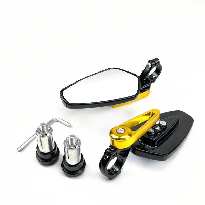 Motorcycle Bar End Rearview Mirrors – CNC Aluminum 7/8" 22mm