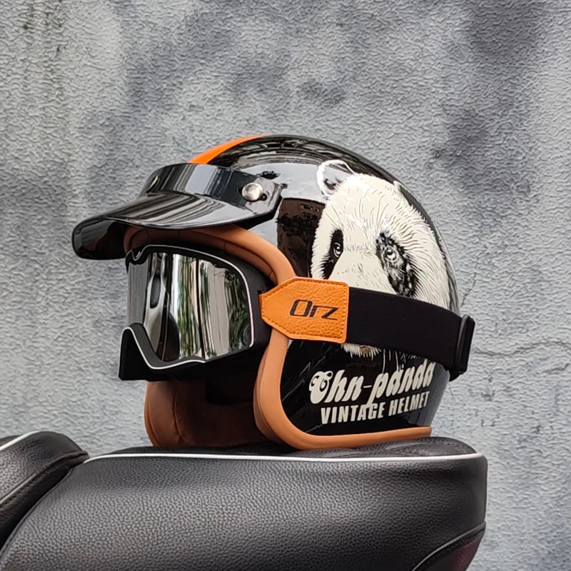 Retro 3/4 Open Face Motorcycle Helmet – DOT Certified | Unisex
