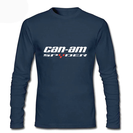 Men's Motorcycle Long Sleeve Graphic T-Shirt Cotton Rider Tee