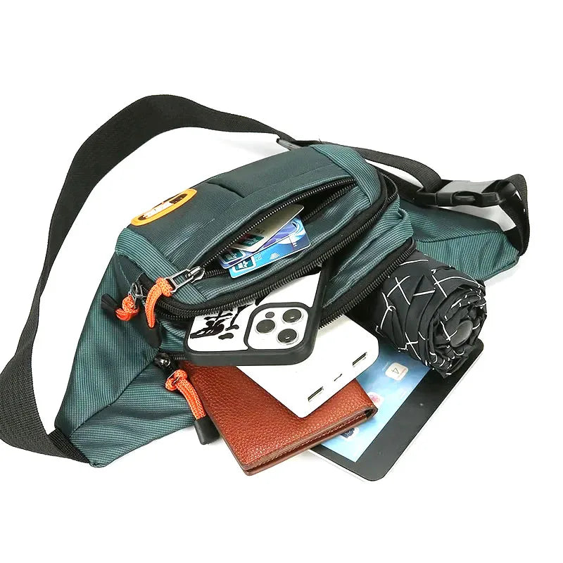 Waterproof Oxford Fanny Pack – Multi-Pocket Large Capacity
