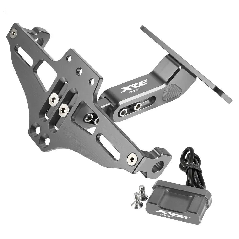 Adjustable License Plate Holder – Aluminum Motorcycle Frame Bracket