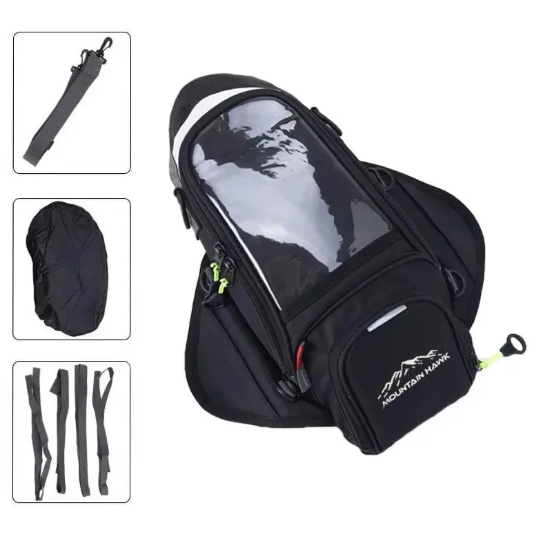 Motorcycle Tank Bag – Phone Navigation Window & Multi-Pocket Fuel Bag