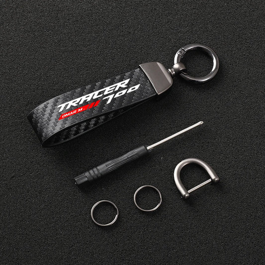 Leather Motorcycle Keychain – Horseshoe Buckle Rider Accessory