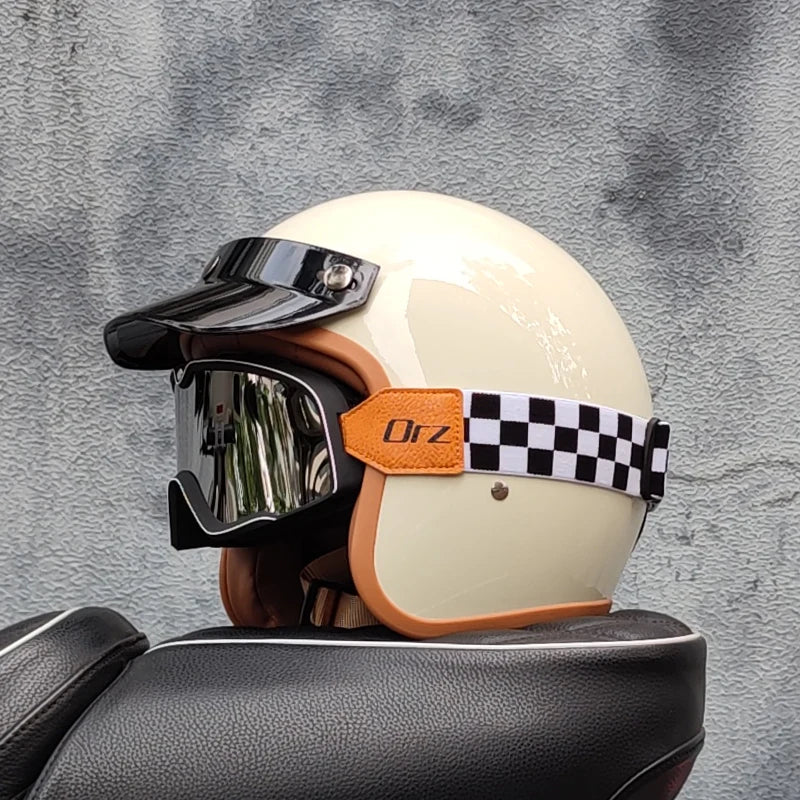 Retro 3/4 Open Face Motorcycle Helmet – DOT Certified | Unisex