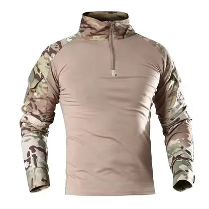 Men's Tactical Long Sleeve Hiking Shirt – Breathable Outdoor Camouflage Top