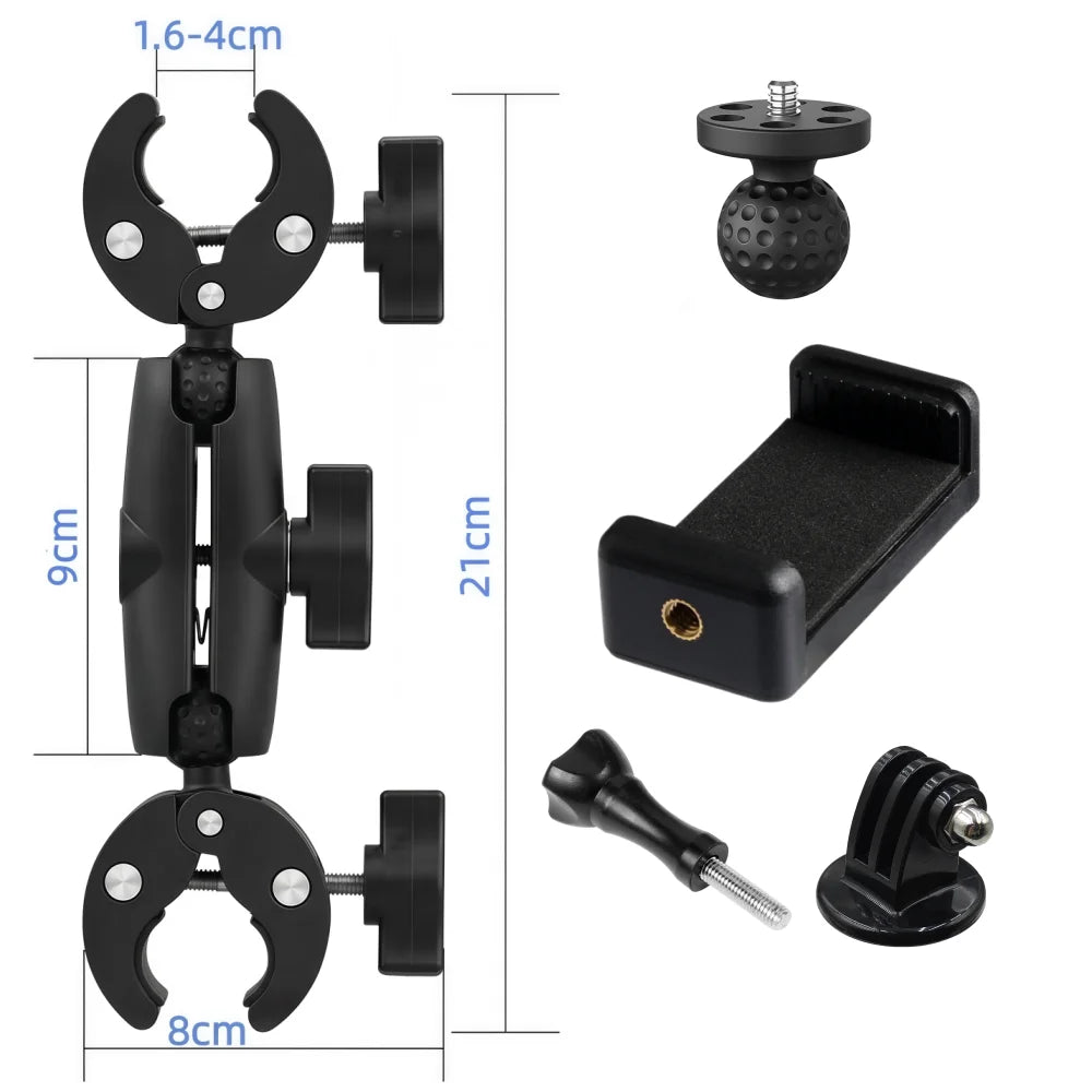 Double Clip Crab Super Clamp – Universal Action Camera Handlebar Mount