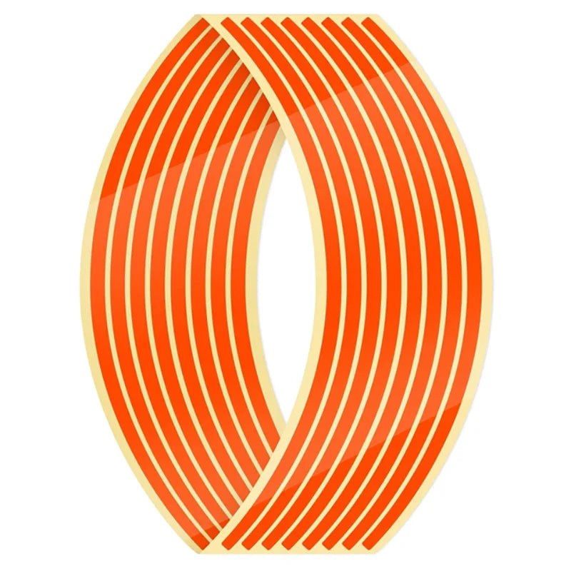 Reflective Motorcycle Wheel Rim Stripe Stickers – 16 Pcs