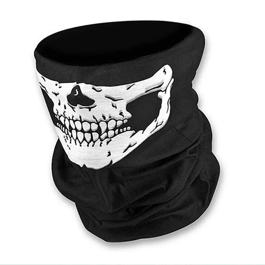 Skull Face Bandana Neck Gaiter – Breathable Outdoor Headwear for Cycling & Moto