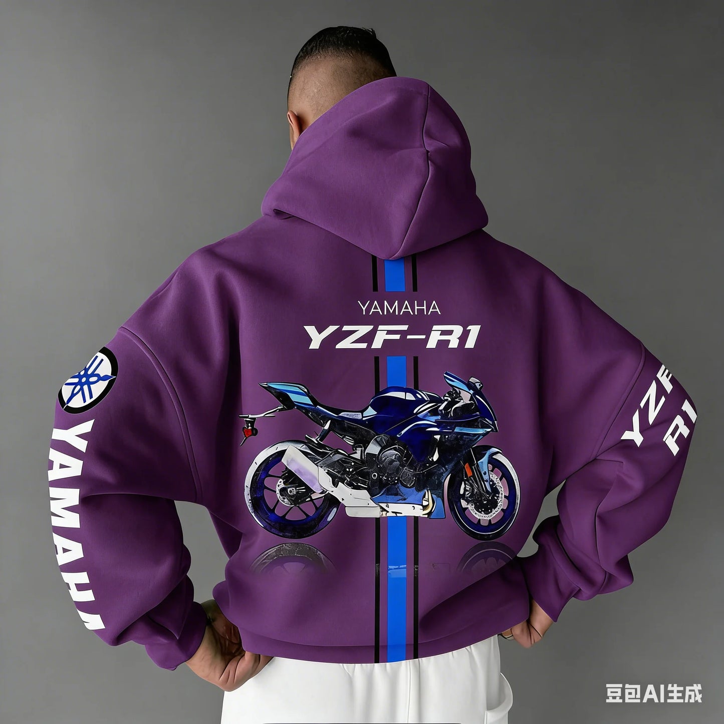 Motorcycle Oversized Cotton Hoodie – Unisex All-Season Sportswear