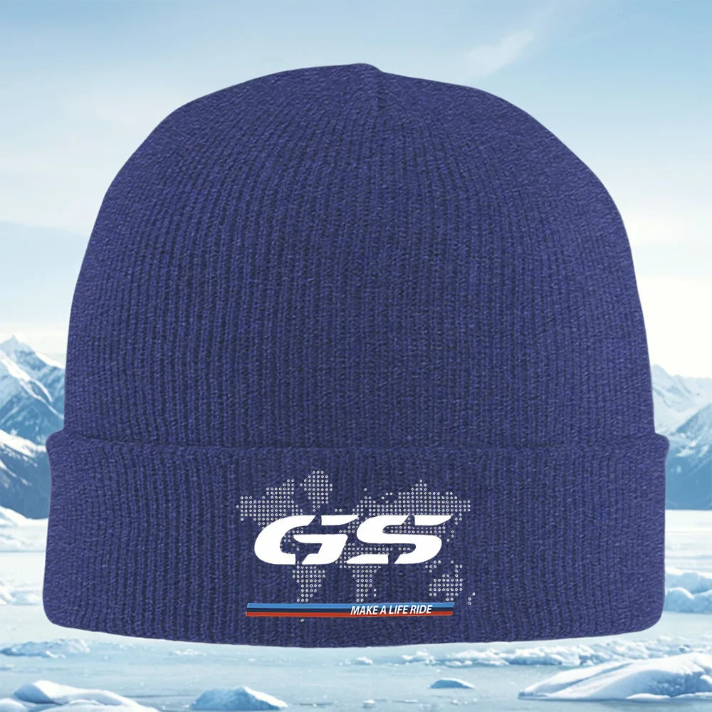 Motorcycle Rider Knit Beanie – Warm Winter Hat Unisex