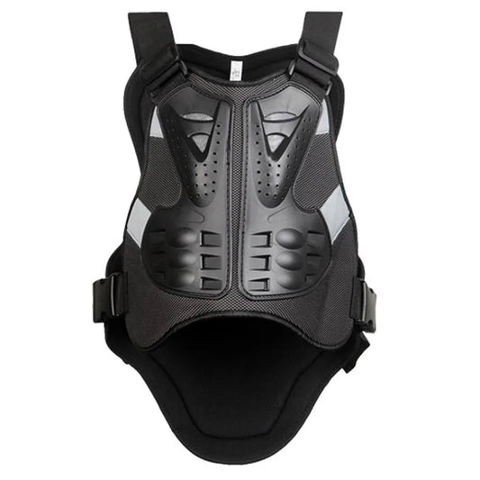 Body Back & Chest Protector Vest – Motocross ATV Armor with Reflective Strips